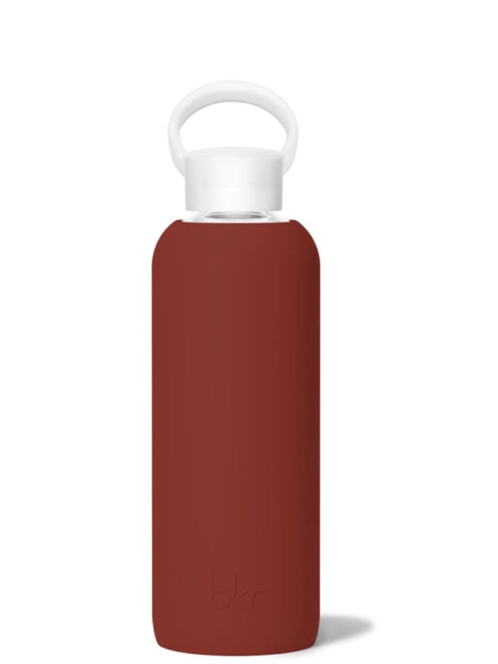 BKR Demi Water Bottle in Lucia Red 22oz/650ml Glass w/Silicone
